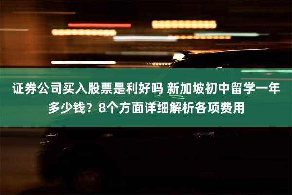 证券公司买入股票是利好吗 新加坡初中留学一年多少钱？8个方面详细解析各项费用