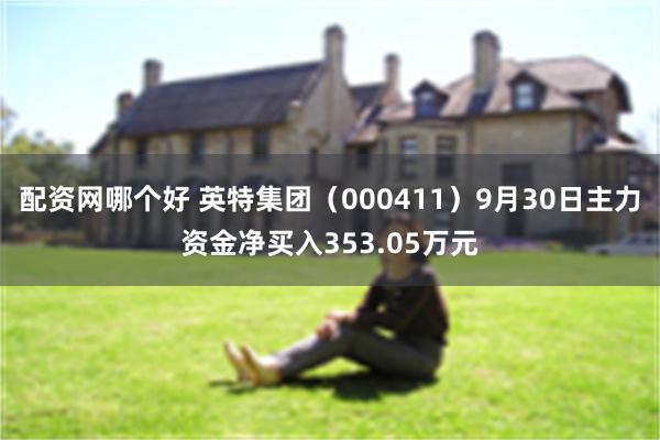 配资网哪个好 英特集团（000411）9月30日主力资金净买入353.05万元