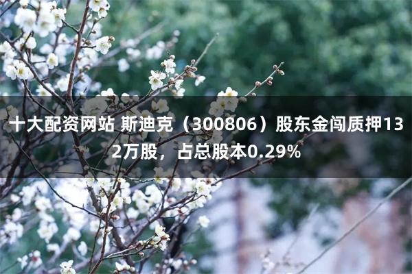 十大配资网站 斯迪克（300806）股东金闯质押132万股，占总股本0.29%