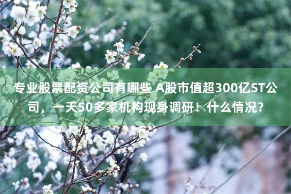 专业股票配资公司有哪些 A股市值超300亿ST公司，一天50多家机构现身调研！什么情况？