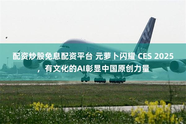 配资炒股免息配资平台 元萝卜闪耀 CES 2025，有文化的AI彰显中国原创力量