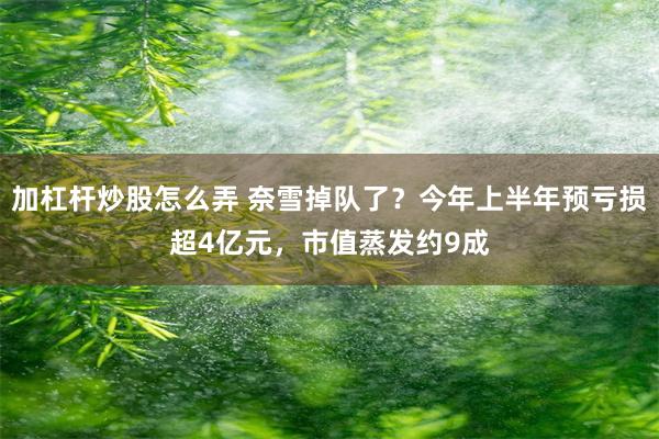 加杠杆炒股怎么弄 奈雪掉队了？今年上半年预亏损超4亿元，市值蒸发约9成